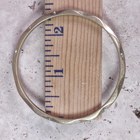 Lia Sophia Matte Gold Bangle Bracelets w/Crystal Accents - Picture 7 of 10